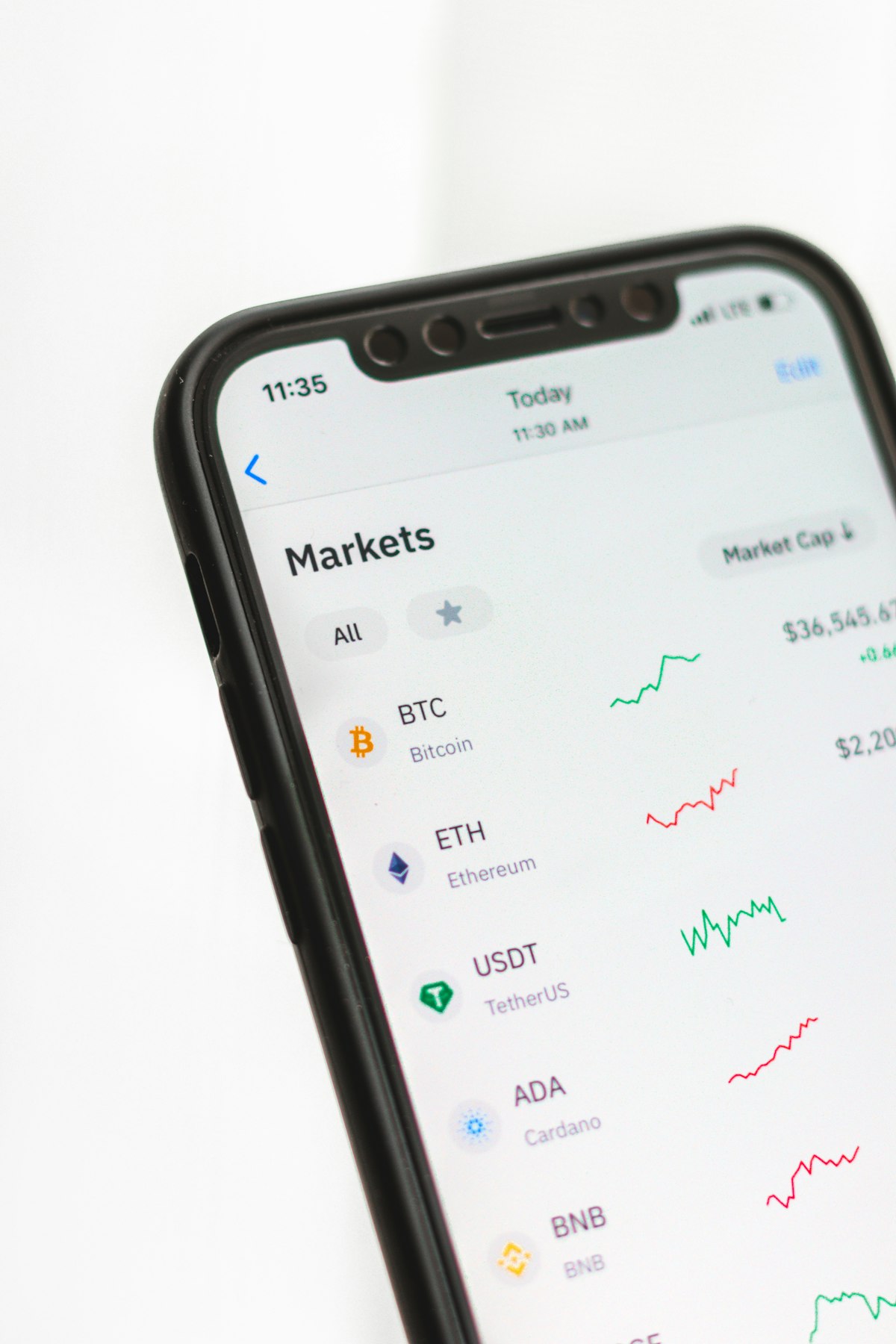 Crypto market app preview